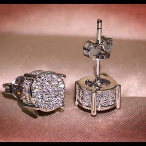 - .925 Sterling Silver White Sapphire Earrings